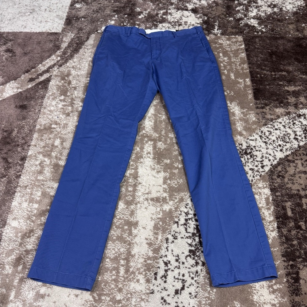 Polo Ralph Lauren Pants Men's 36x34 Blue Stretch Custom Fit Chino Preppy‎ Casual